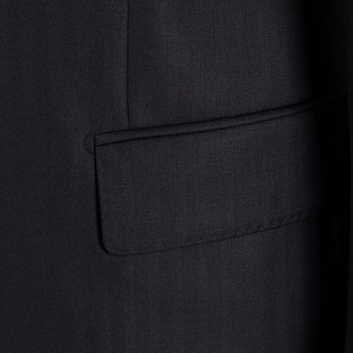 Navy Striped All‑Wool Single‑Breasted Two‑Piece Suit