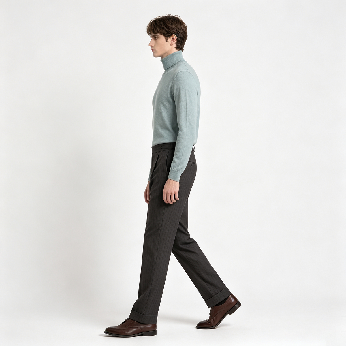 Navy Wool-Worsted Silk Single-Breasted Two‑Piece Suit