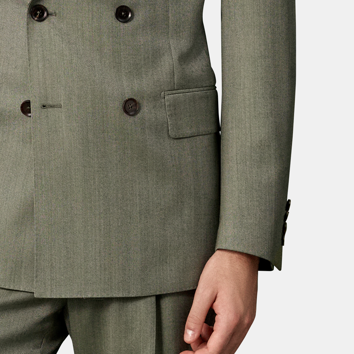 Grey VBC Virgin‑Wool Peak Lapel Two‑Piece Suit