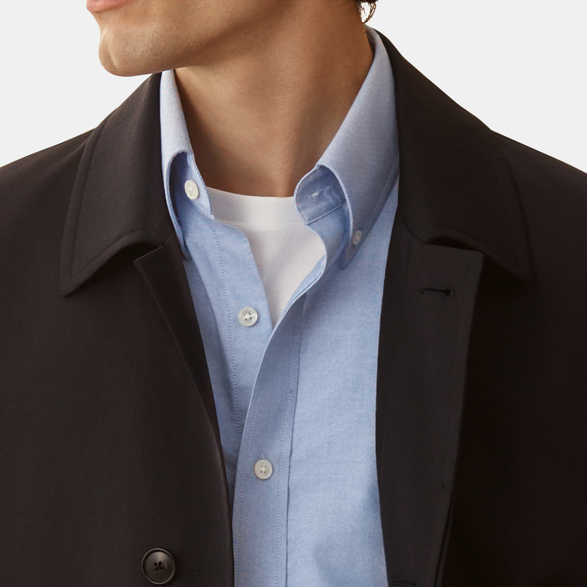 Black Polyester‑Linen‑Cotton Business‑Casual Blazer