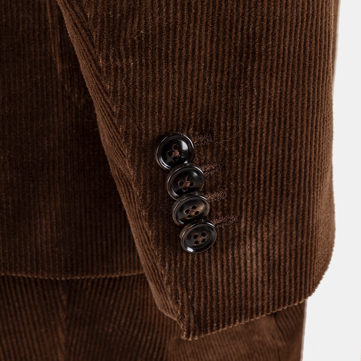 Tan Cotton‑Elastane Fused Single‑Breasted Two‑Piece Suit