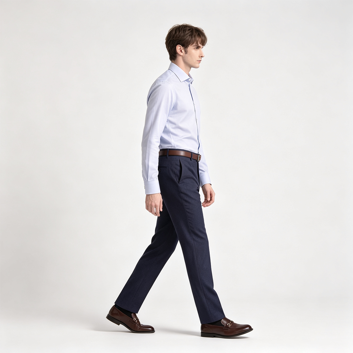 Navy Wool-Worsted Silk Single-Breasted Two‑Piece Suit
