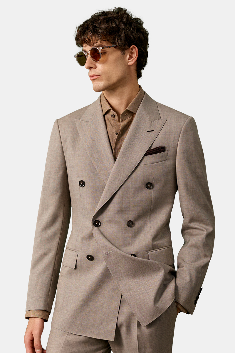 Grey VBC Herringbone Virgin‑Wool Half‑Canvas Two‑Piece Suit
