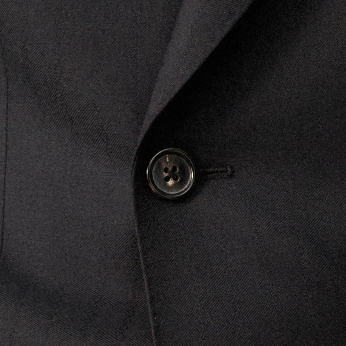 Black Low‑Gorge Peak‑Lapel Pure‑Wool Formal Business Two‑Piece Suit