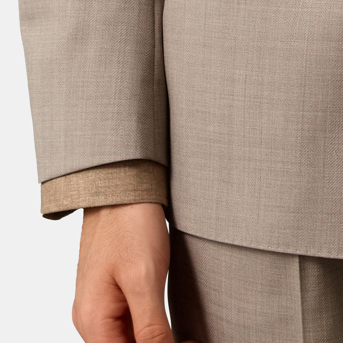 Grey VBC Herringbone Virgin‑Wool Half‑Canvas Two‑Piece Suit