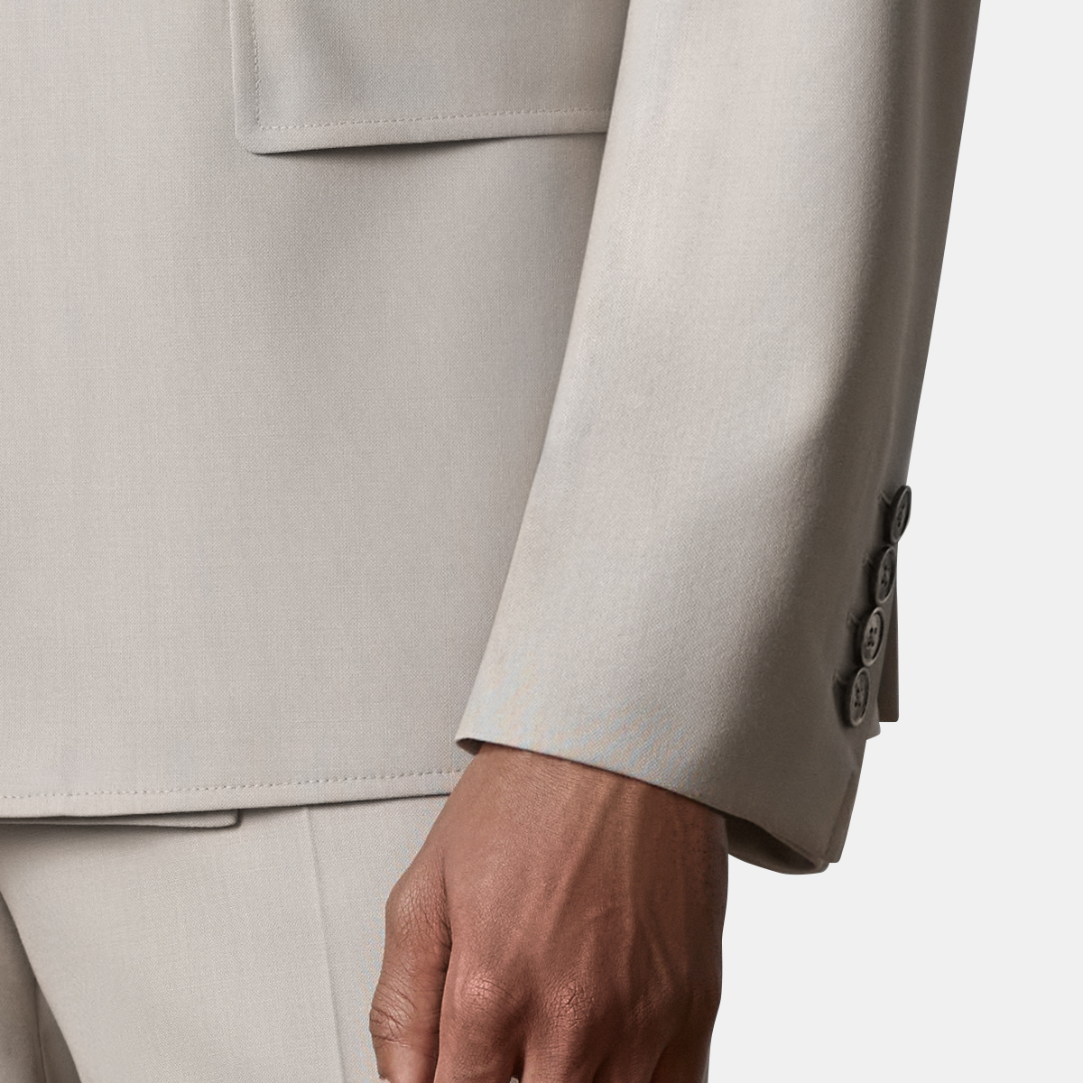 Grey Cool‑Series Pure‑Wool Fused Wedding Two‑Piece Suit