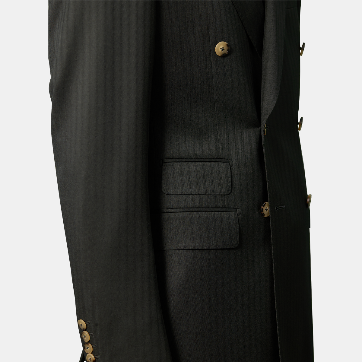 Midnight Green Mohair‑Wool Peak Lapel Formal Business Two-Piece Suit