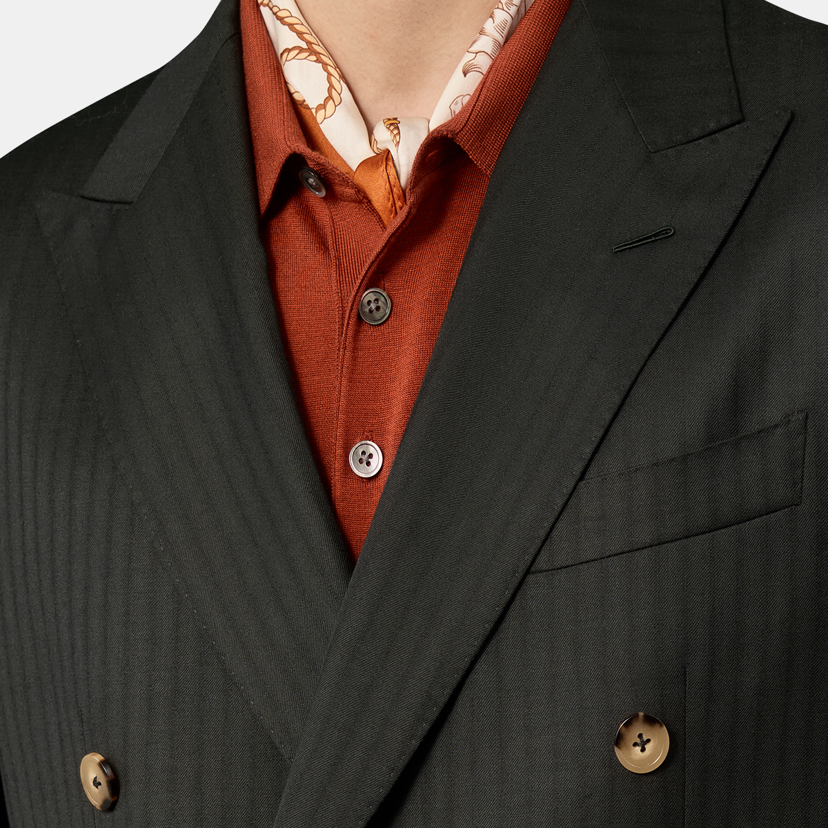 Midnight Green Mohair‑Wool Peak Lapel Formal Business Two-Piece Suit