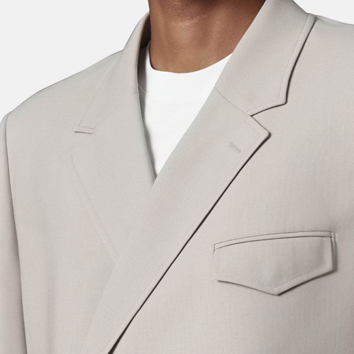 Grey Cool‑Series Pure‑Wool Fused Wedding Two‑Piece Suit