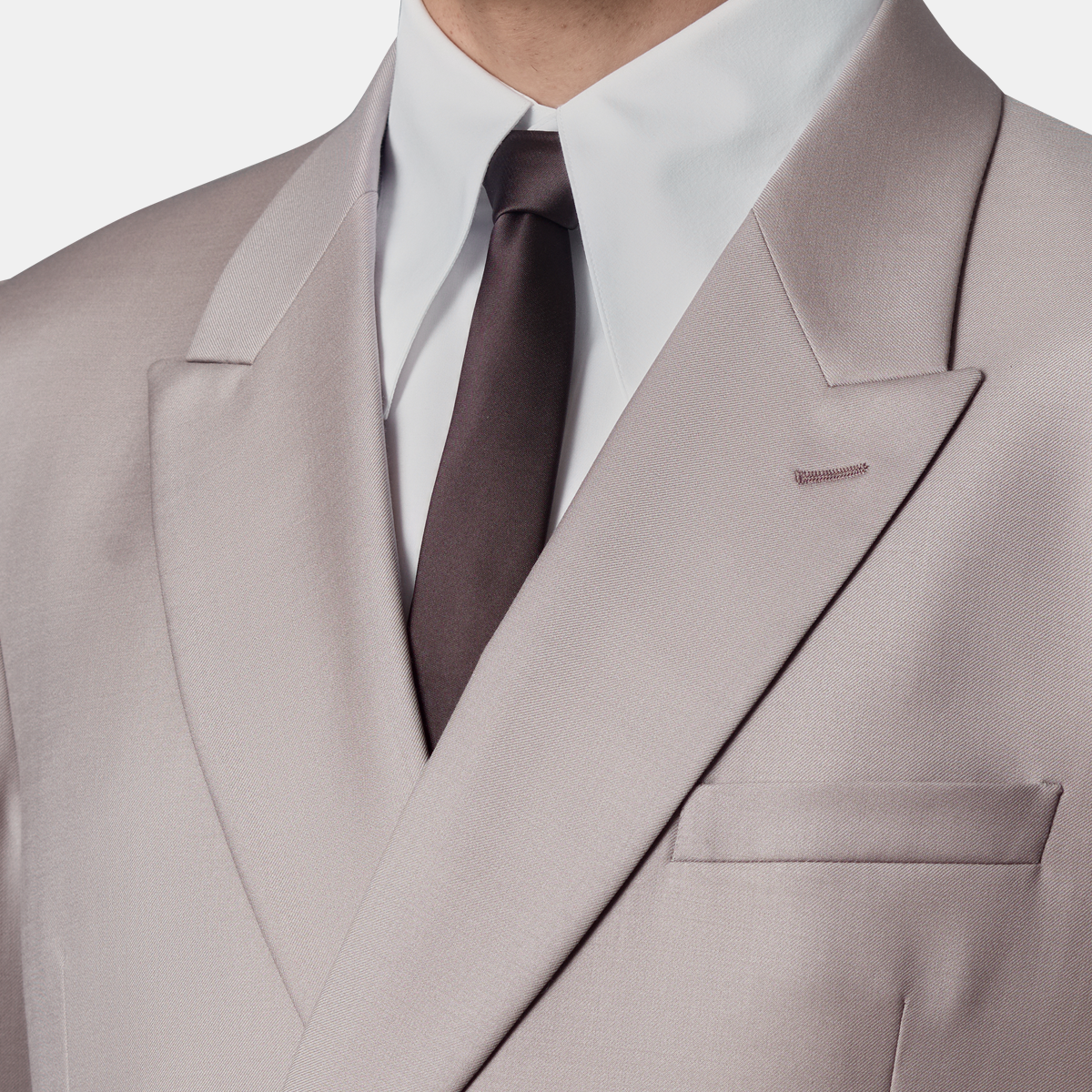 Pink Cool‑Series Pure‑Wool Half‑Canvas Wedding Two‑Piece Suit