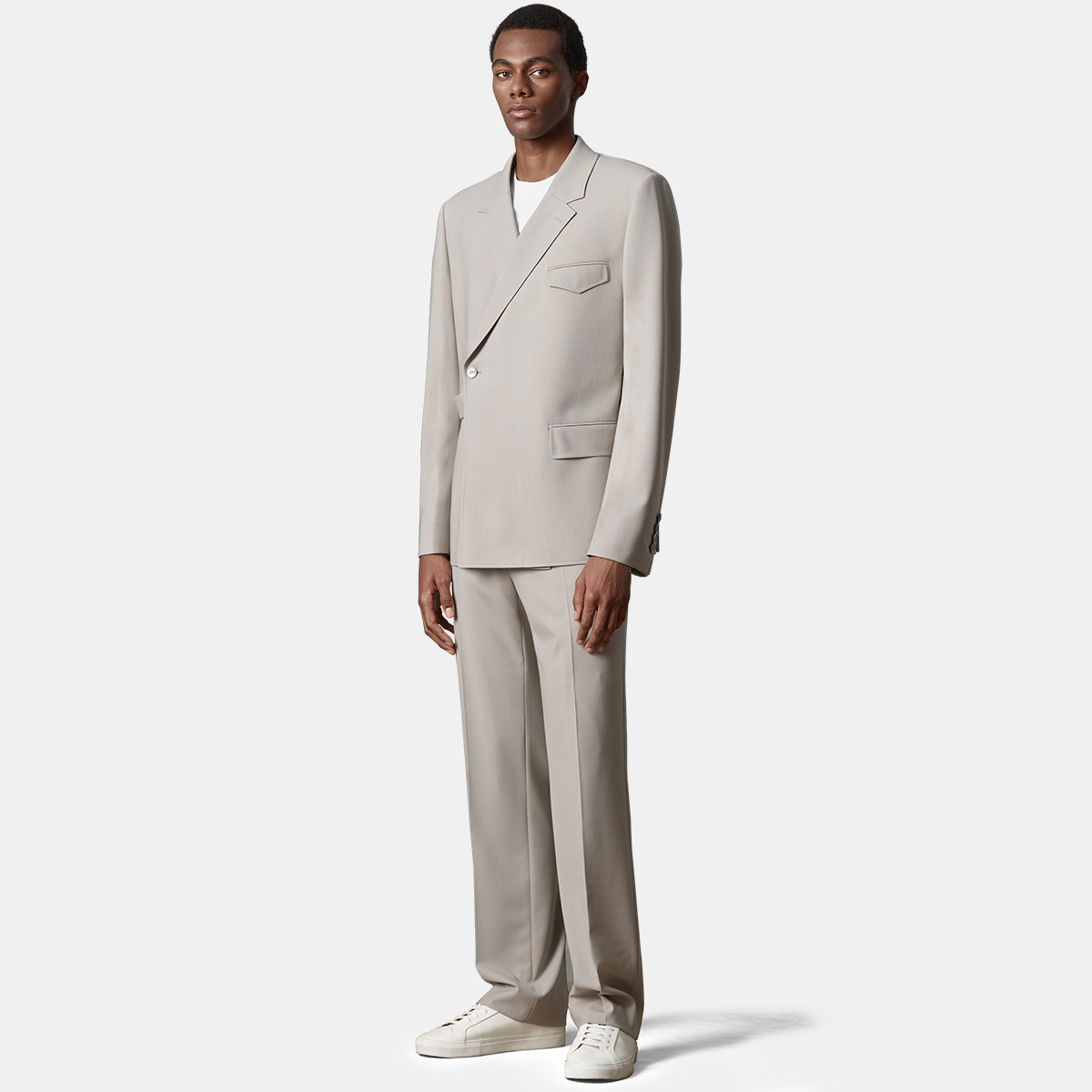 Grey Cool‑Series Pure‑Wool Fused Wedding Two‑Piece Suit