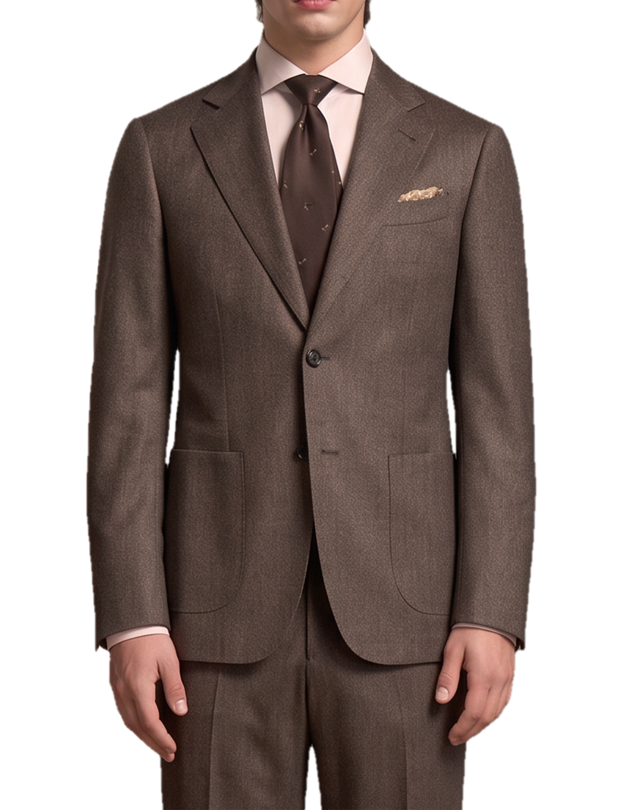 Gray Striped Stretch Wool‑Blend Single‑Breasted Two‑Piece Suit