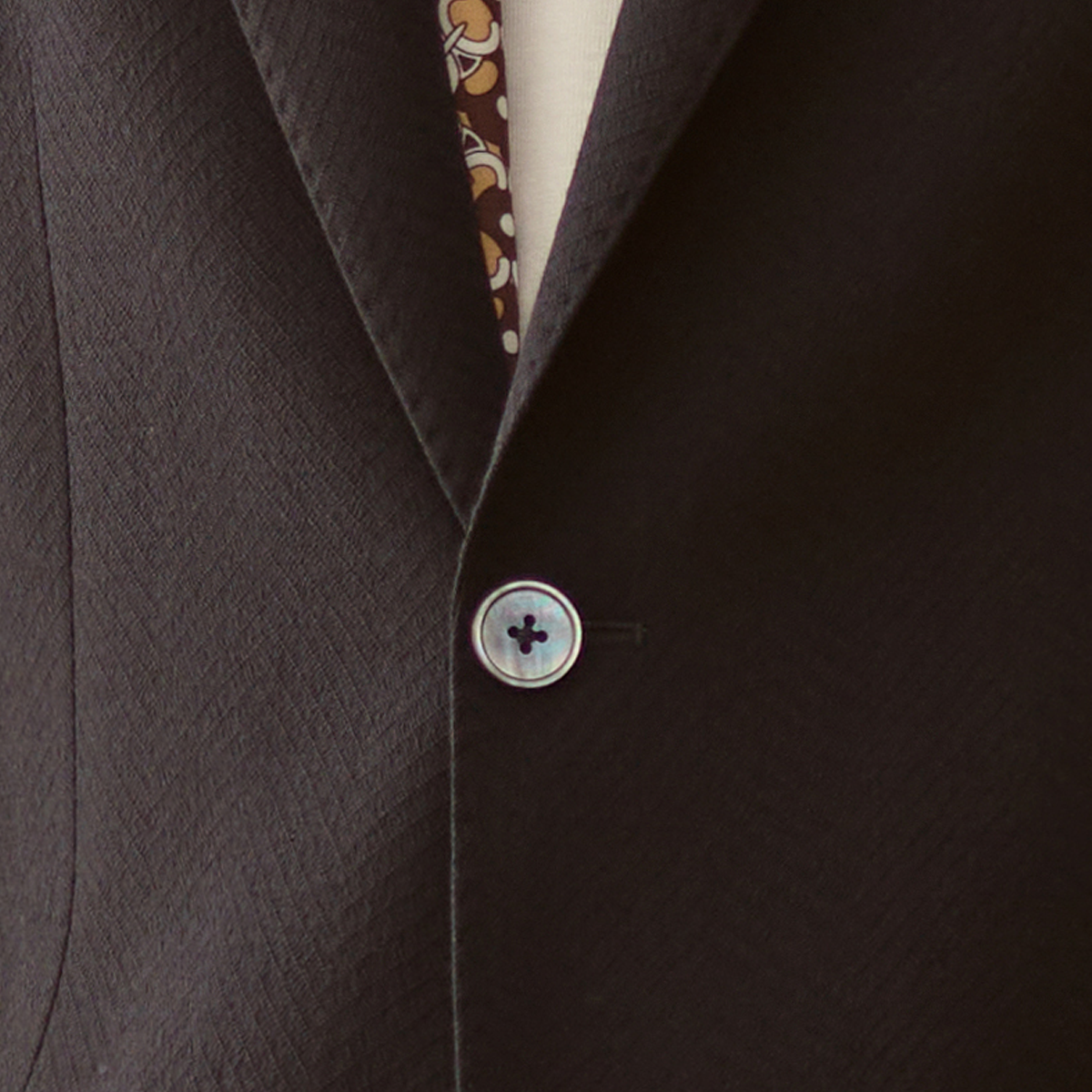 Black Herringbone Blazer | Classic Single-Breasted Suit Jacket